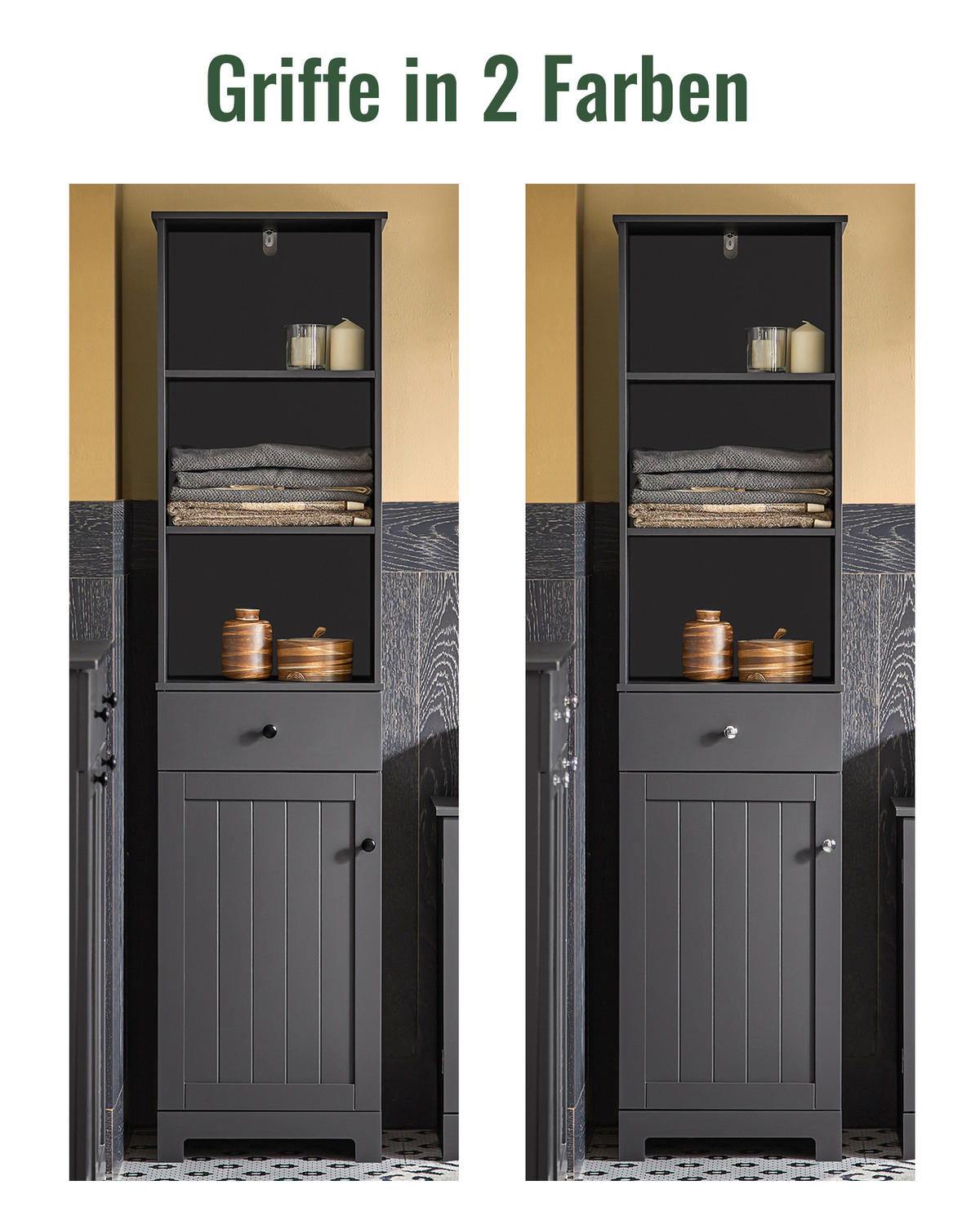 HOCHSCHRANK Dunkelgrau - Grau, Holzwerkstoff (40/161/35cm) - SoBuy