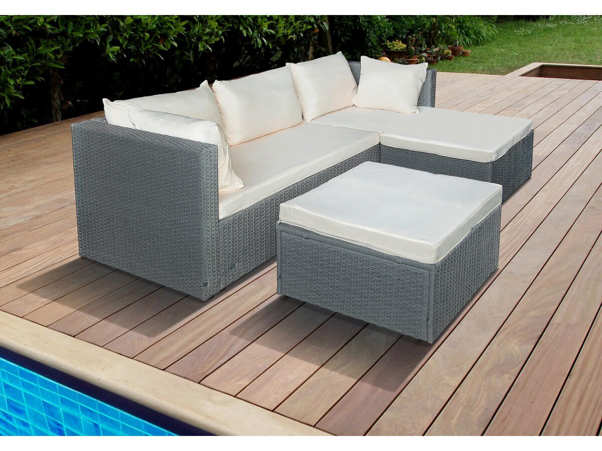 GARTENSITZGRUPPE diya Grau - Ecru, Kunststoff - Habitat Garten