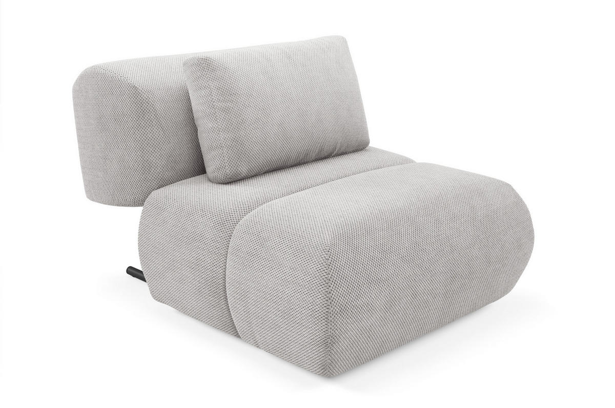 SESSEL ATOMO, Modern Polstersessel Loungesessel, Velours-Stoff Hellgrau - Hellgrau, Holz/Metall (98/82/134cm) - MASSENO