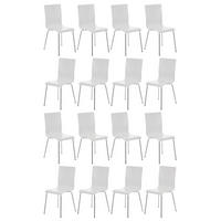 BESUCHERSTUHL 16er Set Holz weiß - Weiß, Holz/Metall (43/87/47cm) - CLP