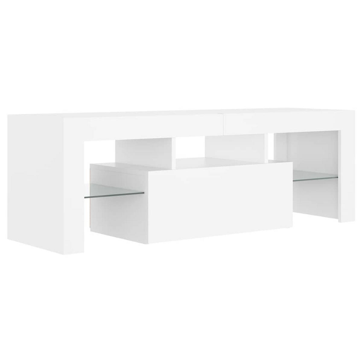 TV-SCHRANK Mit Led-Leuchten Weiss 120/35/40 Cm - Weiß, Holzwerkstoff (41/44/102cm) - vidaXL