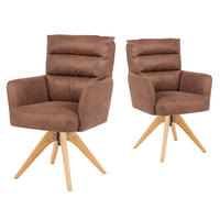 ARMLEHNSTUHL Mika-Juna 2er-Set - Honigeiche/Braun, Eichenholz/Holz (59/94/66cm) - DUBI Möbel