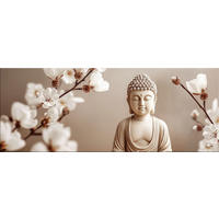 GLASBILD 80x30 cm Buddha Zen beige - Beige, Glas (80/30cm) - artissimo