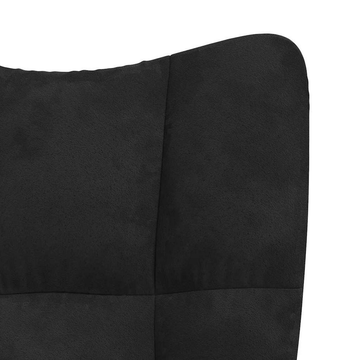 RELAXSESSEL Schwarz Samt - Schwarz, Naturmaterialen (69/102/61.5cm) - vidaXL