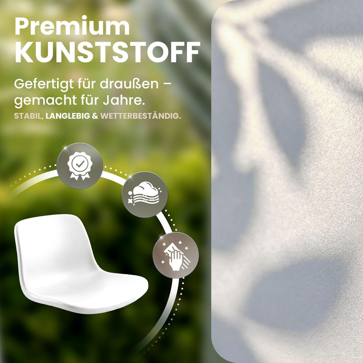 GARTENSITZGRUPPE 4 Kunststoff Weiß - Weiß, Kunststoff - CLP