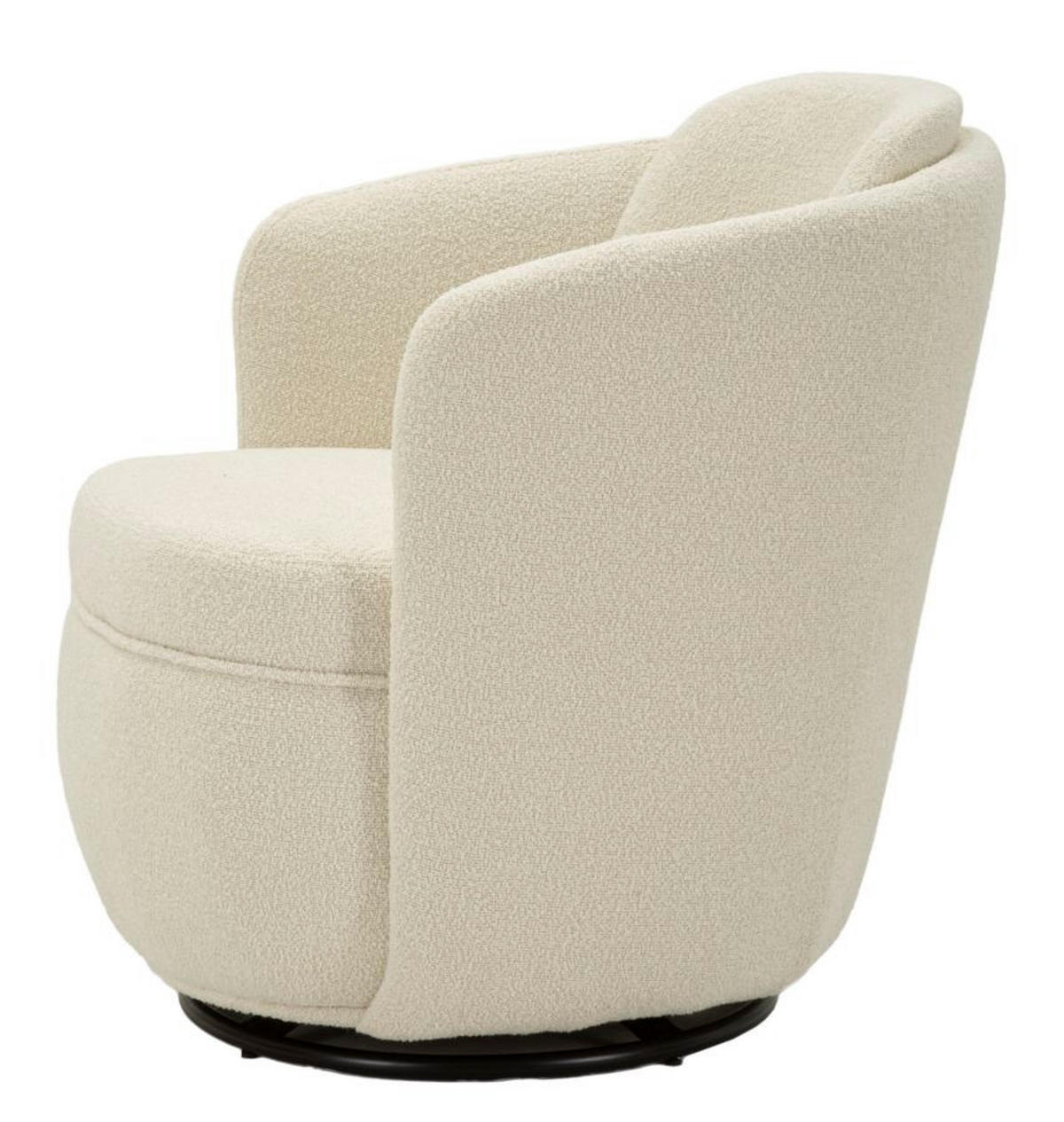 SESSEL Torino Swivel, cremefarben, Polyester, Eisen und Sperrholz, 70 x 72 x 75 cm - Creme, Holzwerkstoff/Kunststoff (70/75/72cm) - Mauro Ferretti