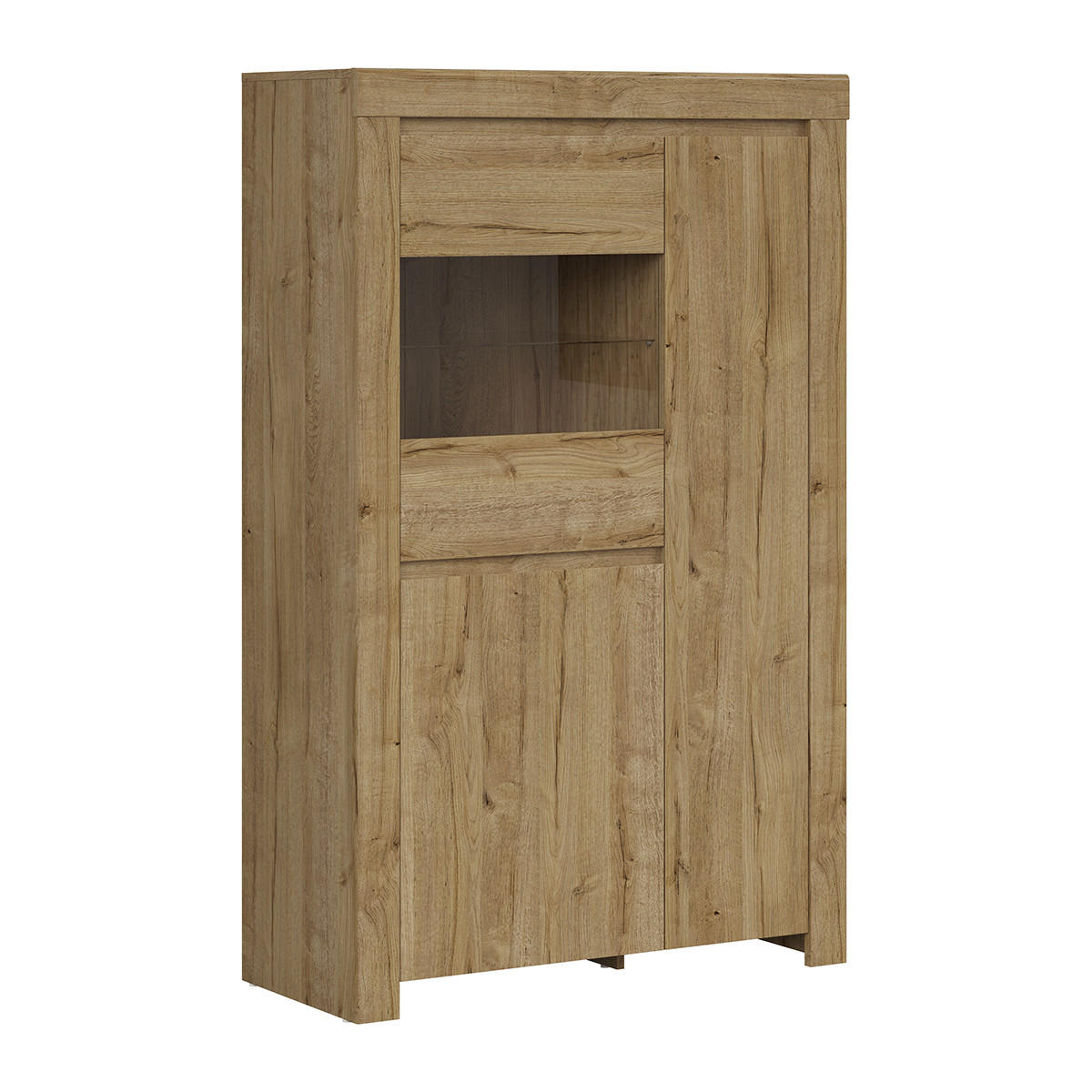 VITRÍNA Hella Dřevo - hnědá, kompozitní dřevo (98/156/42cm) - Petits-meubles