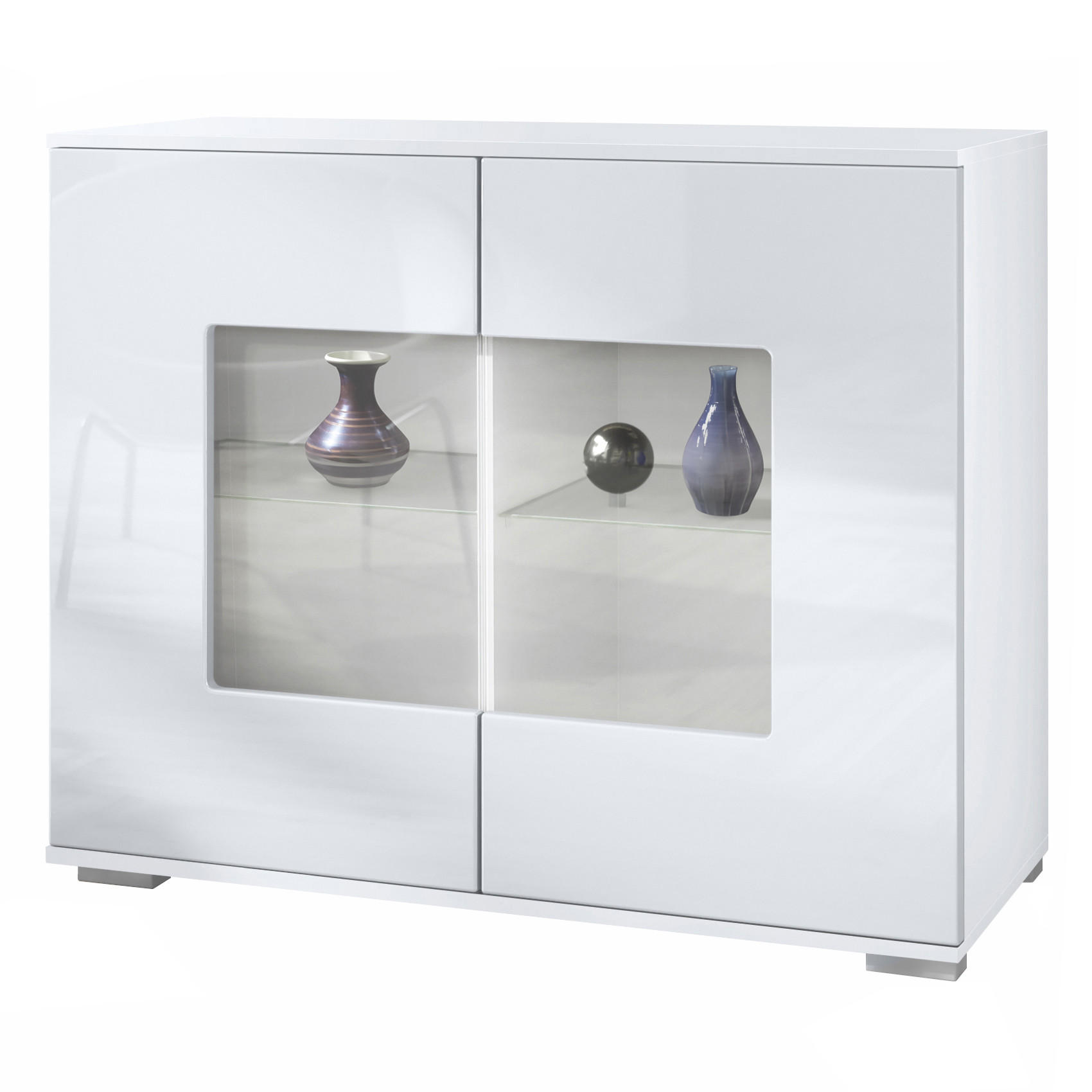 Vladon Kommode Weiß Hochglanz 92.5x75.5x35 cm