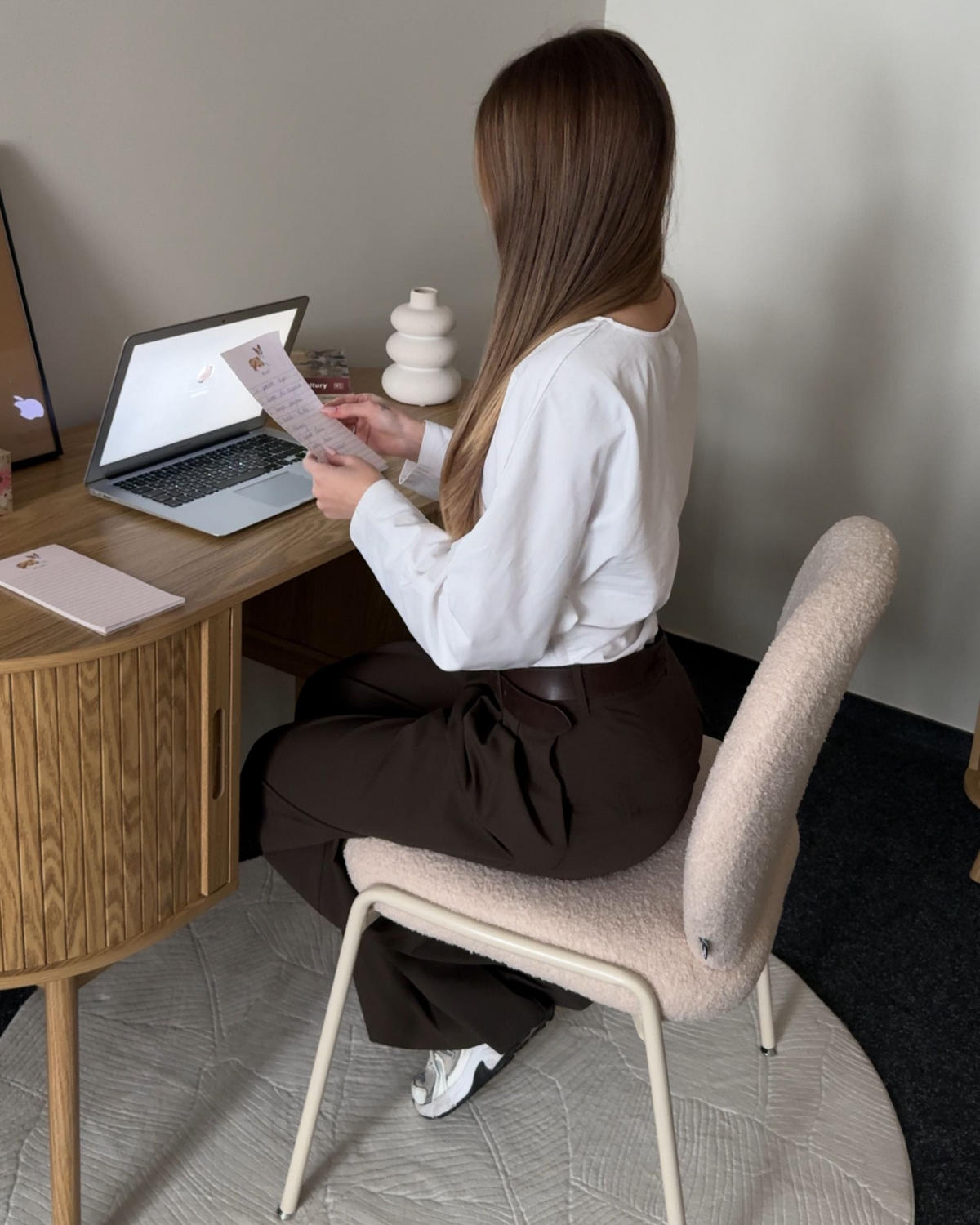 ŽIDLE sada 2 ks Bouclé Světle béžová Ellie - béžová, textil (56/83/65cm) - Beliani