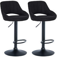 BARHOCKER 2er Set Stoff schwarz - Schwarz, Textil (47/85/48cm) - CLP