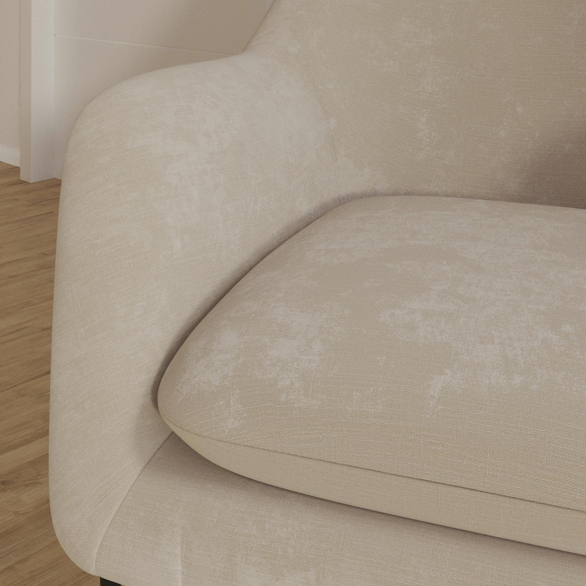 SESSEL Kezia Beige Webstoff - Creme, Metall (71/84/79cm) - Bessagi Home