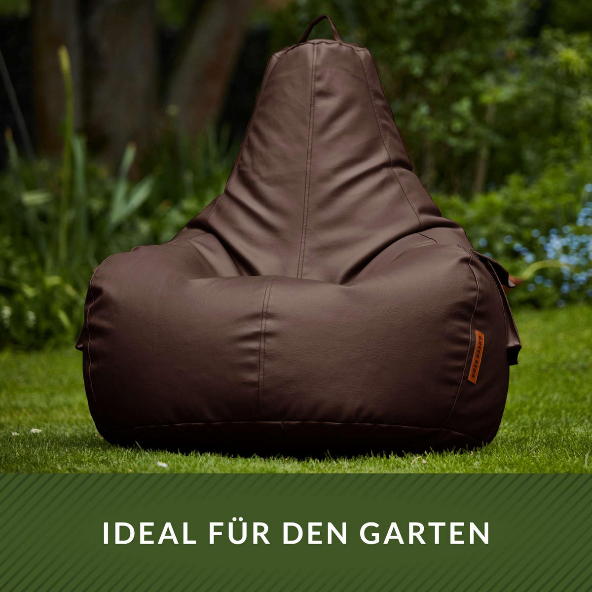 GAMING SITZSACK Cozy Kunstleder - Dunkelbraun, Textil (70/90/90cm) - Green Bean