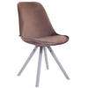STUHL Samt Braun - Weiß/Braun, Holz/Textil (48/84/56cm) - CLP
