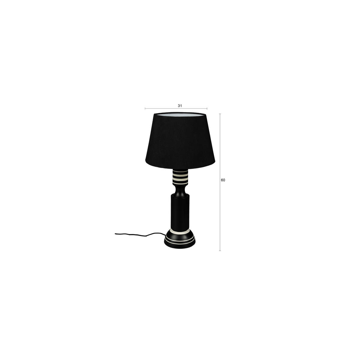 TISCHLAMPE Virgil Schwarz - Schwarz, Metall (31/31/60cm) - Dutchbone