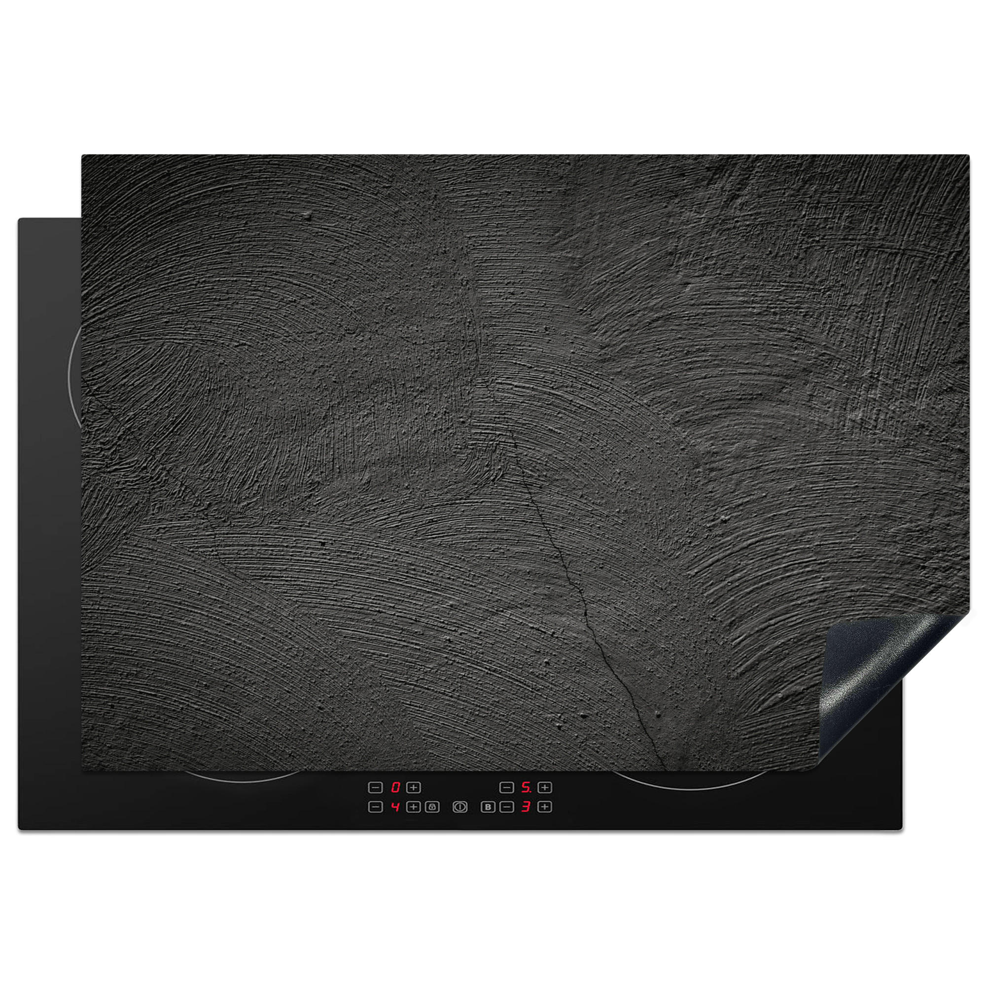 ZAŠČITA ZA INDUKCIJSKO PLOŠČO Beton 75x52 cm cm - antracit, umetna masa (75/52/0.2cm) - MuchoWow