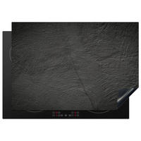 HERDABDECKPLATTE Beton - Schwarz - Industriell Herdabdeckung Induktionsfeld 75x52 cm - Anthrazit, Kunststoff (75/52/0.2cm) - MuchoWow