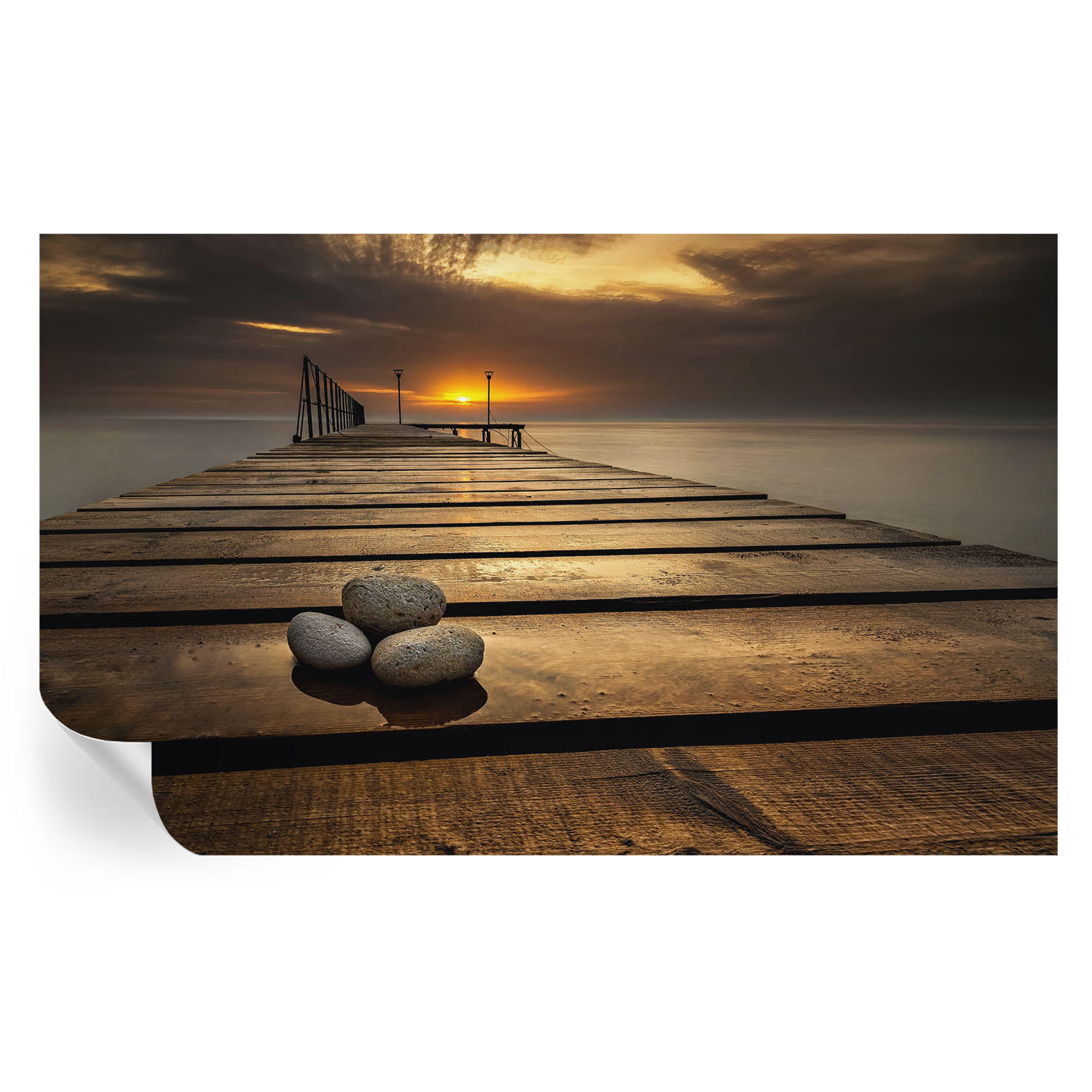 FOTOTAPETE 416x254 cm - Sonnenuntergang - Braun, Textil (416/254cm) - Wallfluent