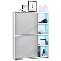HIGHBOARD Cuba Türen in Hellgrau seidenmatt - Greige, Holzwerkstoff (79/105.5/35.5cm) - Vladon