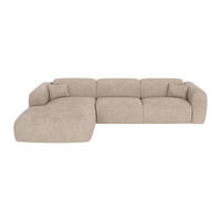 SCHLAFSOFA - 5 Personen - samt - beige Pogni - Beige, Textil (299/73/165cm) - Vente-Unique