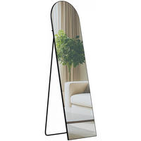 STANDSPIEGEL oval 40/3/140 cm Glas Schwarz-Matt - Schwarz, Glas (40/140/3cm) - CLP
