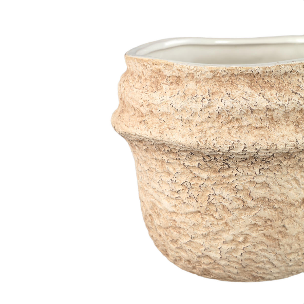 TOPF Mauvi Beige 19.5/19.5/17cm - Beige, Keramik (17cm) - PTMD Collection