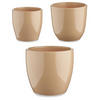 BLUMENTÖPFE Keramik rund 3er-Set - Beige, Keramik (23/19cm)