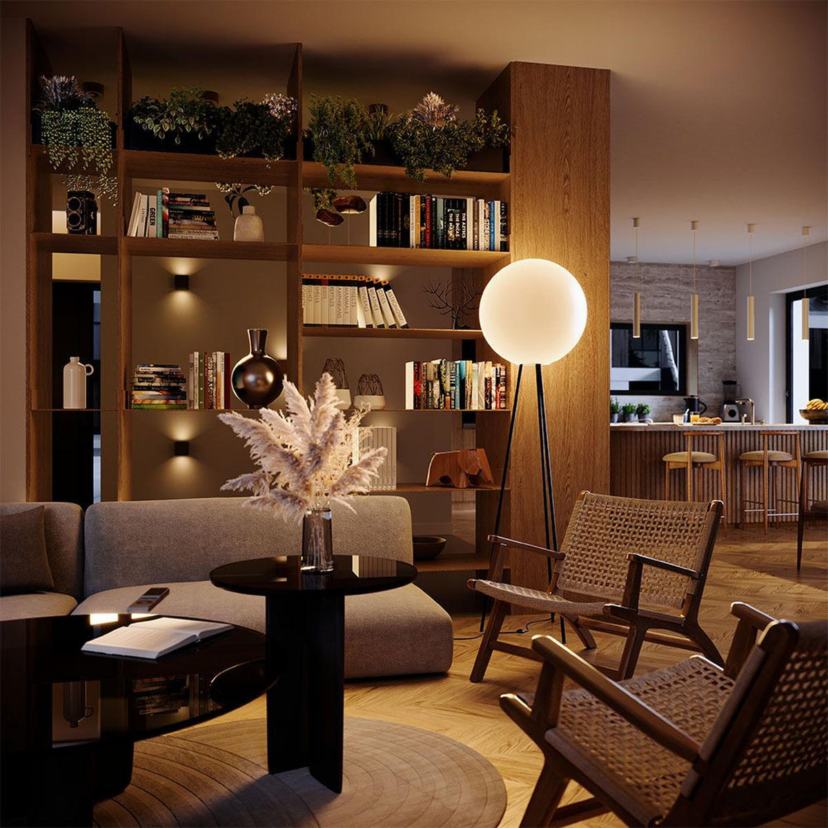 STSTEHLAMPE Orb Tripod Braun Ø 40cm - Braun, Glas (40/40/160cm) - s.luce