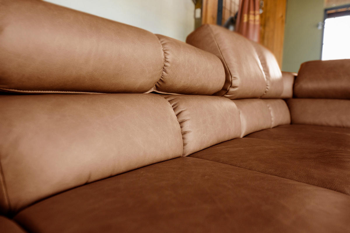 ECKSOFA NELSON Braun Leder Relaxfunktion - Cognac/Dunkelbraun, Leder/Metall (321/216cm) - KAWOLA
