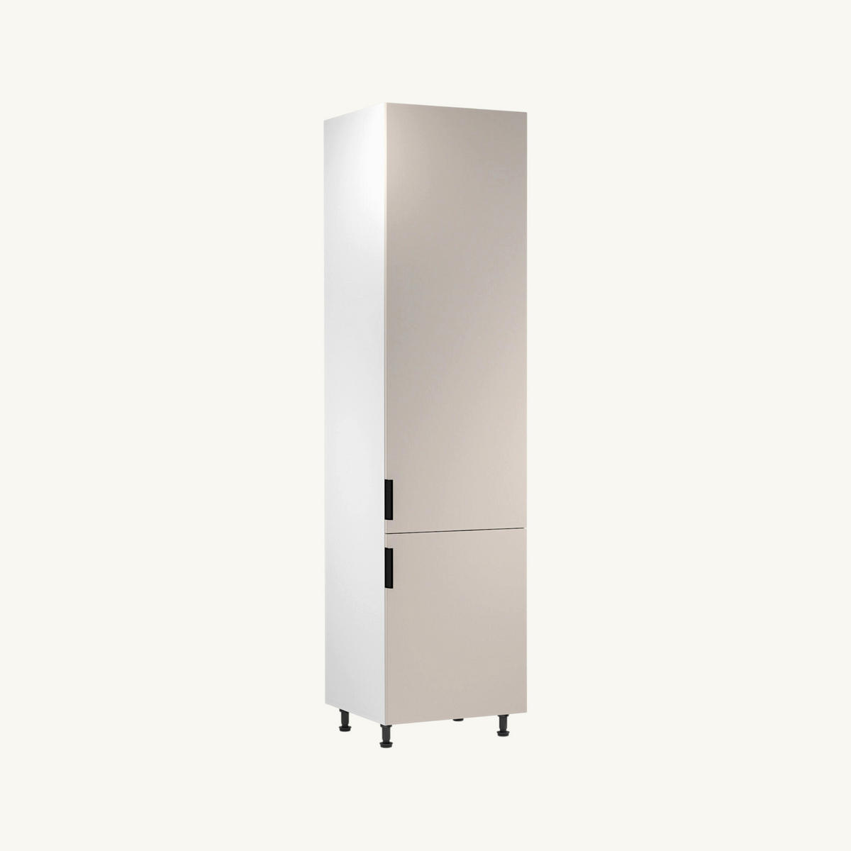 WINKELKÜCHE - 310 x 290 cm Livaro – KU-S35 – Beige Matt / Weiß - Beige/Schwarz, Holzwerkstoff/Metall (310/247/290cm) - hi-markt