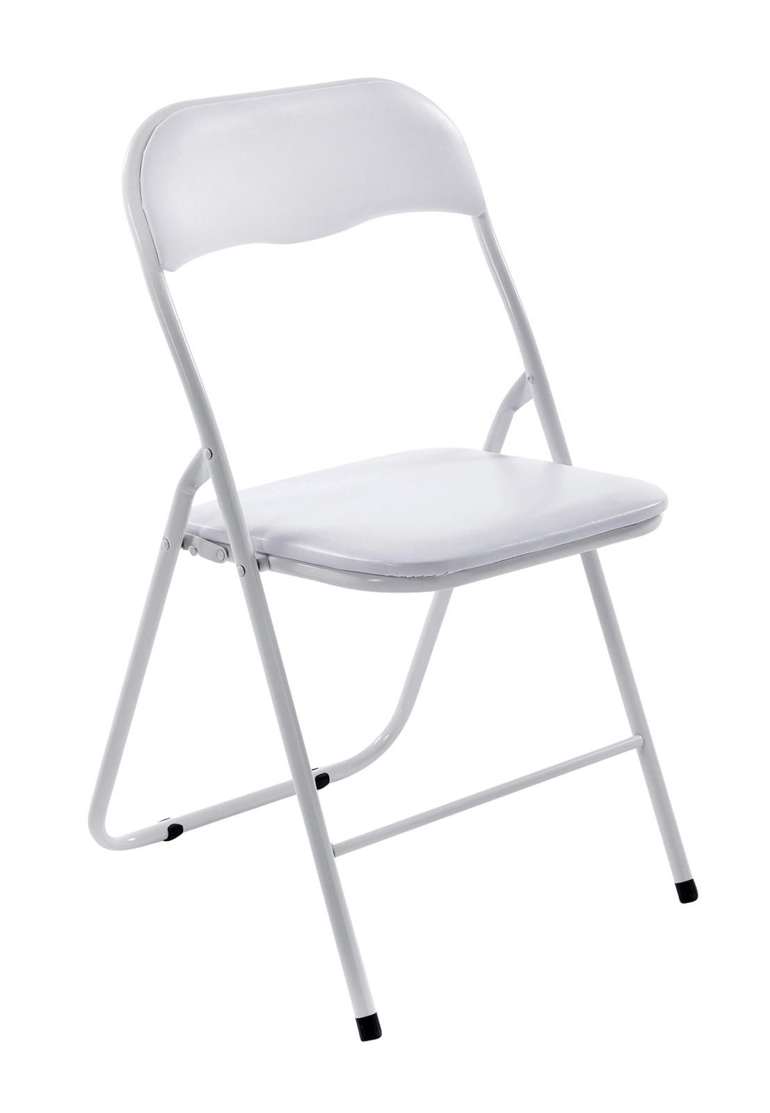 BESUCHERSTUHL Lederlook weiß/weiß - Weiß, Textil/Metall (45/78/45cm) - CLP