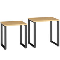 COUCHTISCH 60/50/60 cm und 50/50/54 cm in Naturholzoptik aus Holz und Metall mit Metallrahmen - Naturfarben, Holz (60/50/60cm) - OKMYHOME