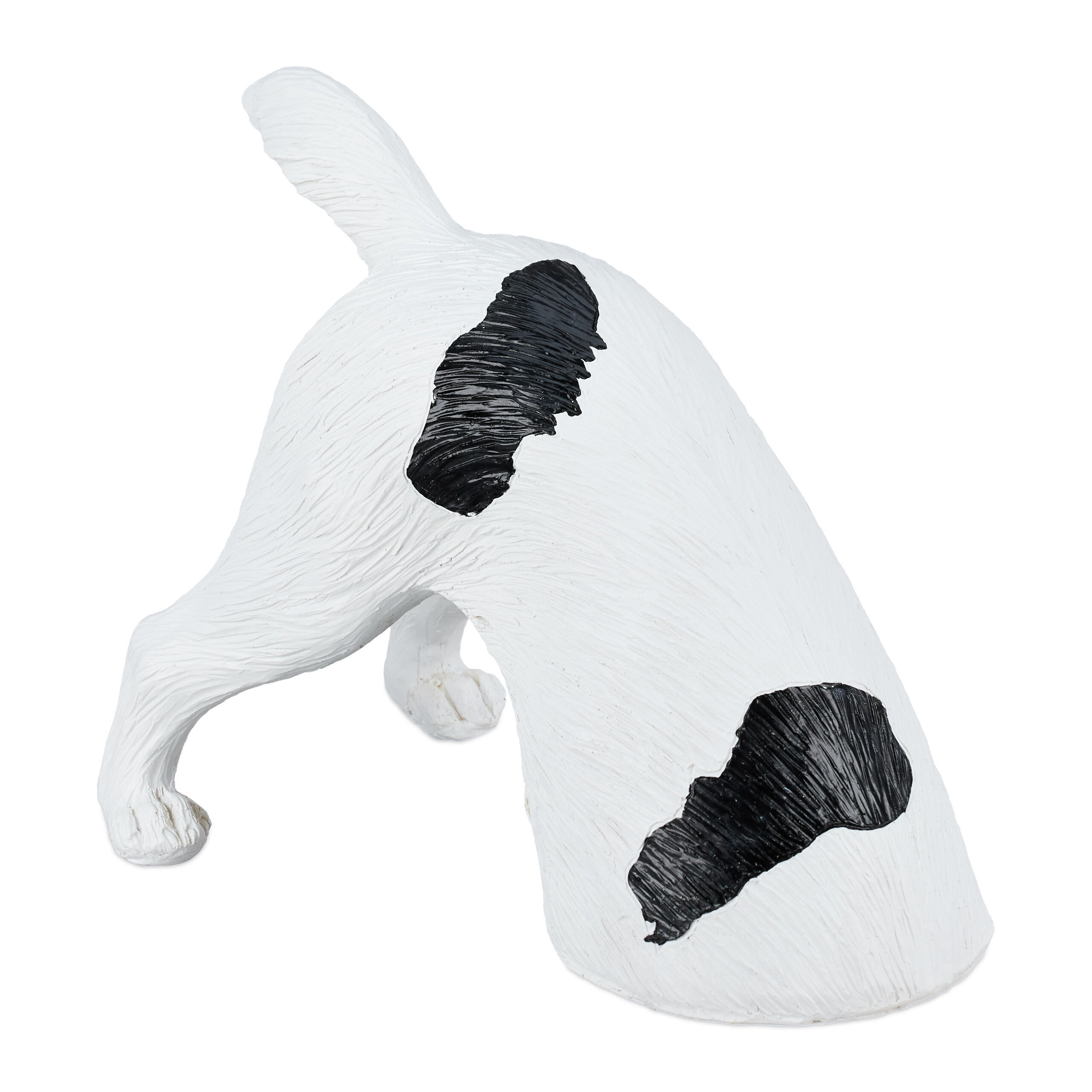 Relaxdays FIGURKA zahradní pes bílá černá polyresin 23 cm