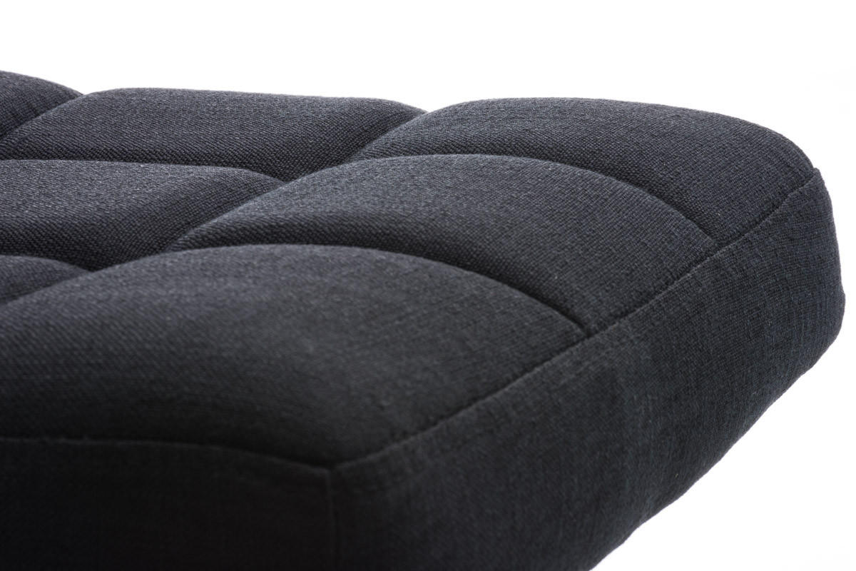 BARHOCKER Rezar Stoff Schwarz Silber - Schwarz, Textil/Metall (46/94/47cm) - DELUKE