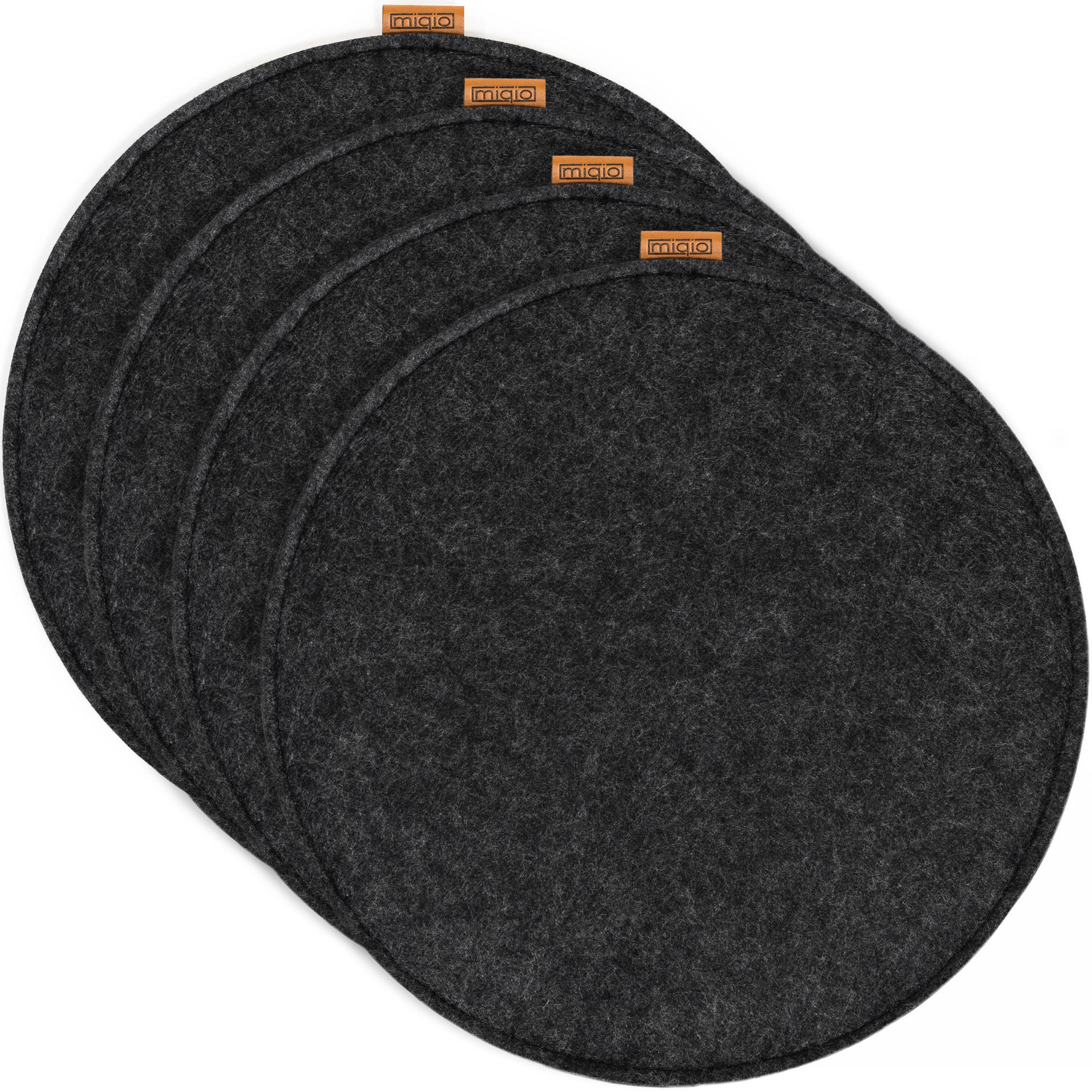 SITZKISSEN mit Antirutschnoppen 4er-Set - Dunkelgrau, Textil (35cm) - Miqio Design