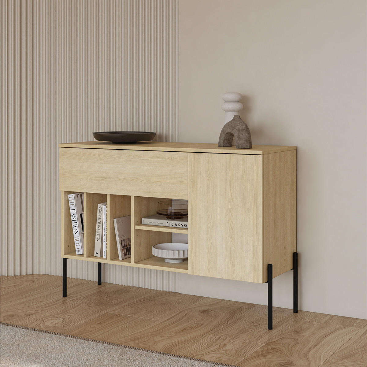 SIDEBOARD Lucilla Holz - Braun, Holzwerkstoff (105/75/40cm) - Petits-meubles