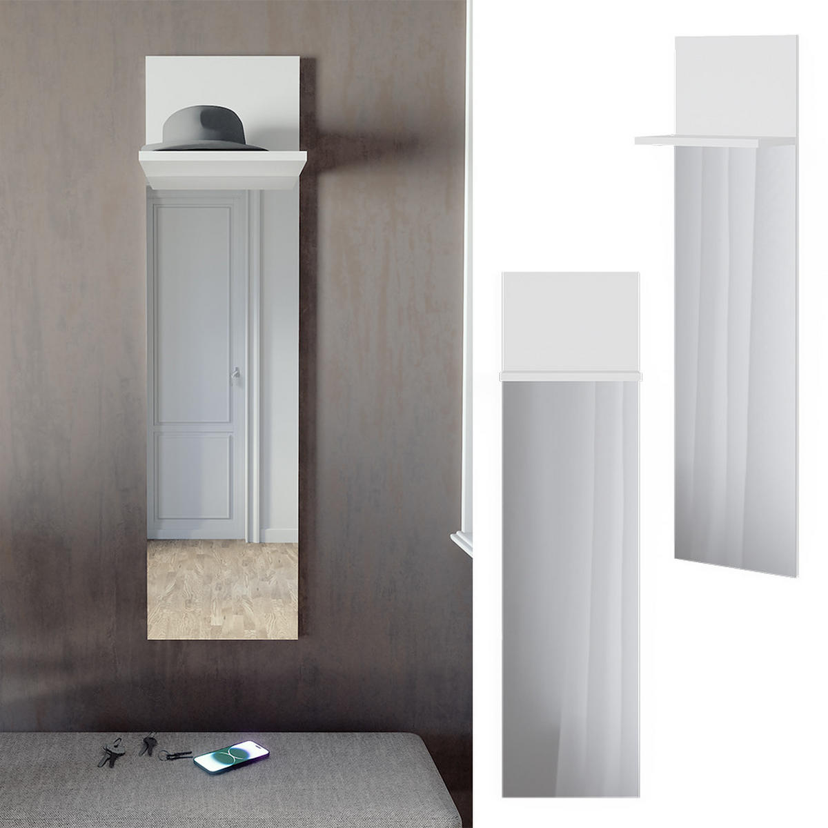 NÁSTĚNNÝ VĚŠÁK Siri Bílá - bílá, kompozitní dřevo (36/135/21.6cm) - Vicco