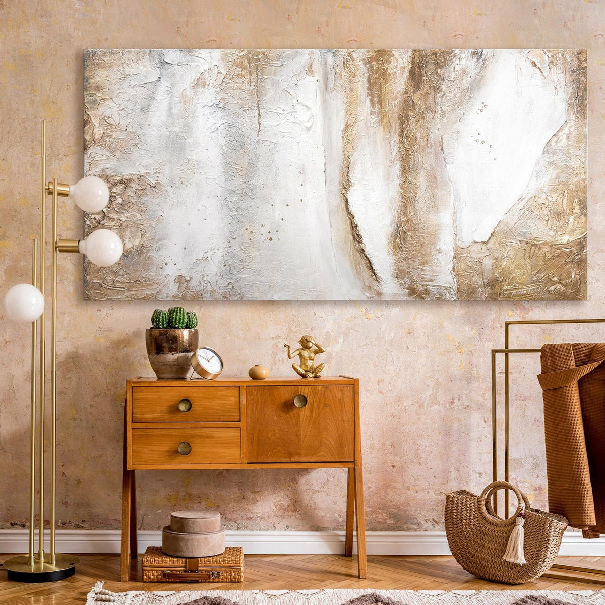 GEMÄLDE Ästhetik auf Keilrahmen 200x100 cm - Kupferfarben, Holz (200/100cm) - YS-art gallery