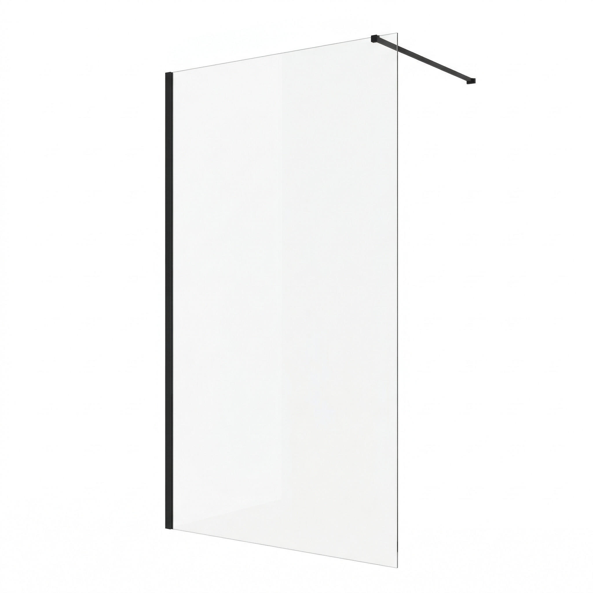 DUSCHWAND Florida - 100 x 200 cm - Schwarz - Walk-In Duschabtrennung aus Sicherheitsglas - Schwarz, Glas (100/200cm) - Badplaats