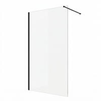DUSCHWAND Florida - 100 x 200 cm - Schwarz - Walk-In Duschabtrennung aus Sicherheitsglas - Schwarz, Glas (100/200cm) - Badplaats