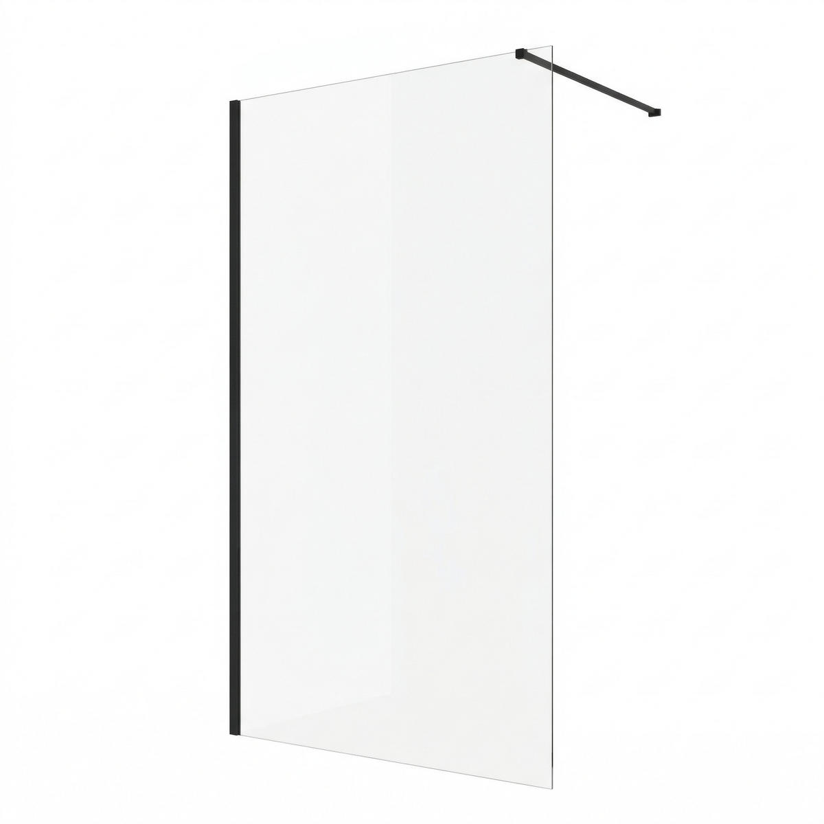 DUSCHWAND Florida - 100 x 200 cm - Schwarz - Walk-In Duschabtrennung aus Sicherheitsglas - Schwarz, Glas (100/200cm) - Badplaats