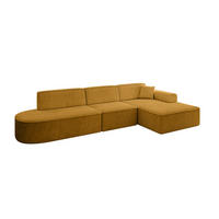 ECKSOFA Ottomane Rechts IREA-L2-v3 - 318x165x76 cm Senfgelb - Currygelb, Holzwerkstoff/Textil (318/165cm) - ALTDECOR