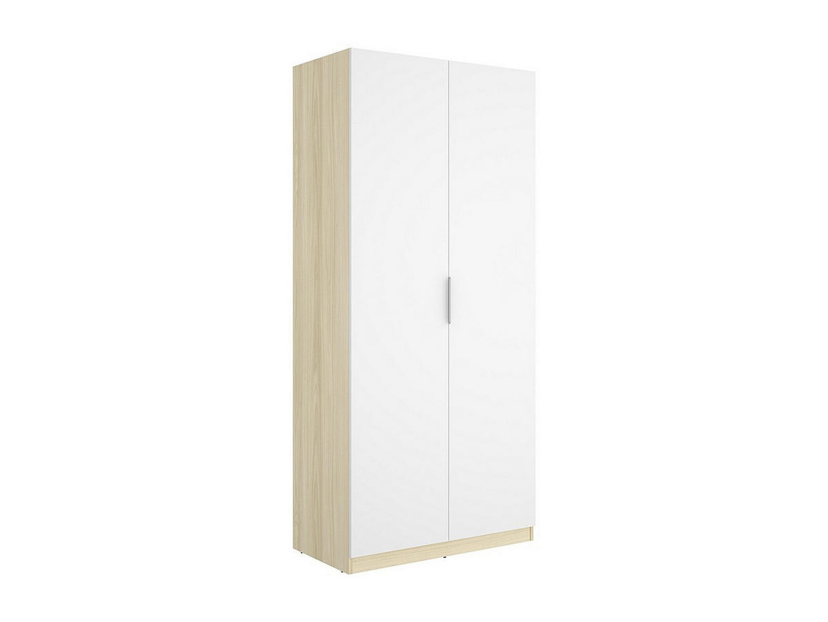 KLEIDERSCHRANK - 91 cm x 51.4 cm - holz - naturfarben hell, weiß Kalony - Naturfarben/Weiß, Holz (91/203.5/51.4cm) - Vente-Unique