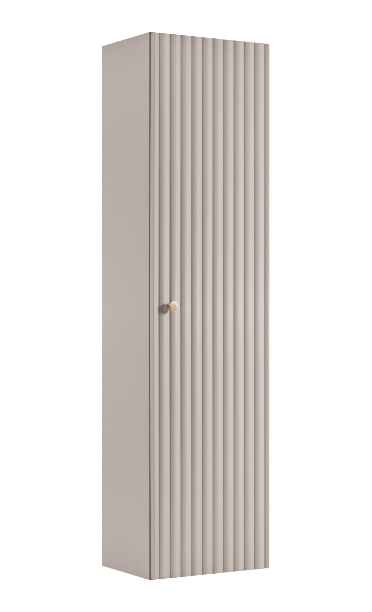 BADEZIMMER-HOCHSCHRANK: Kaschmir / Griffe Gold, 35 x 27 x 136 cm - Kaschmir/Goldfarben, Holzwerkstoff (35/136/27cm) - 3XE LIVING