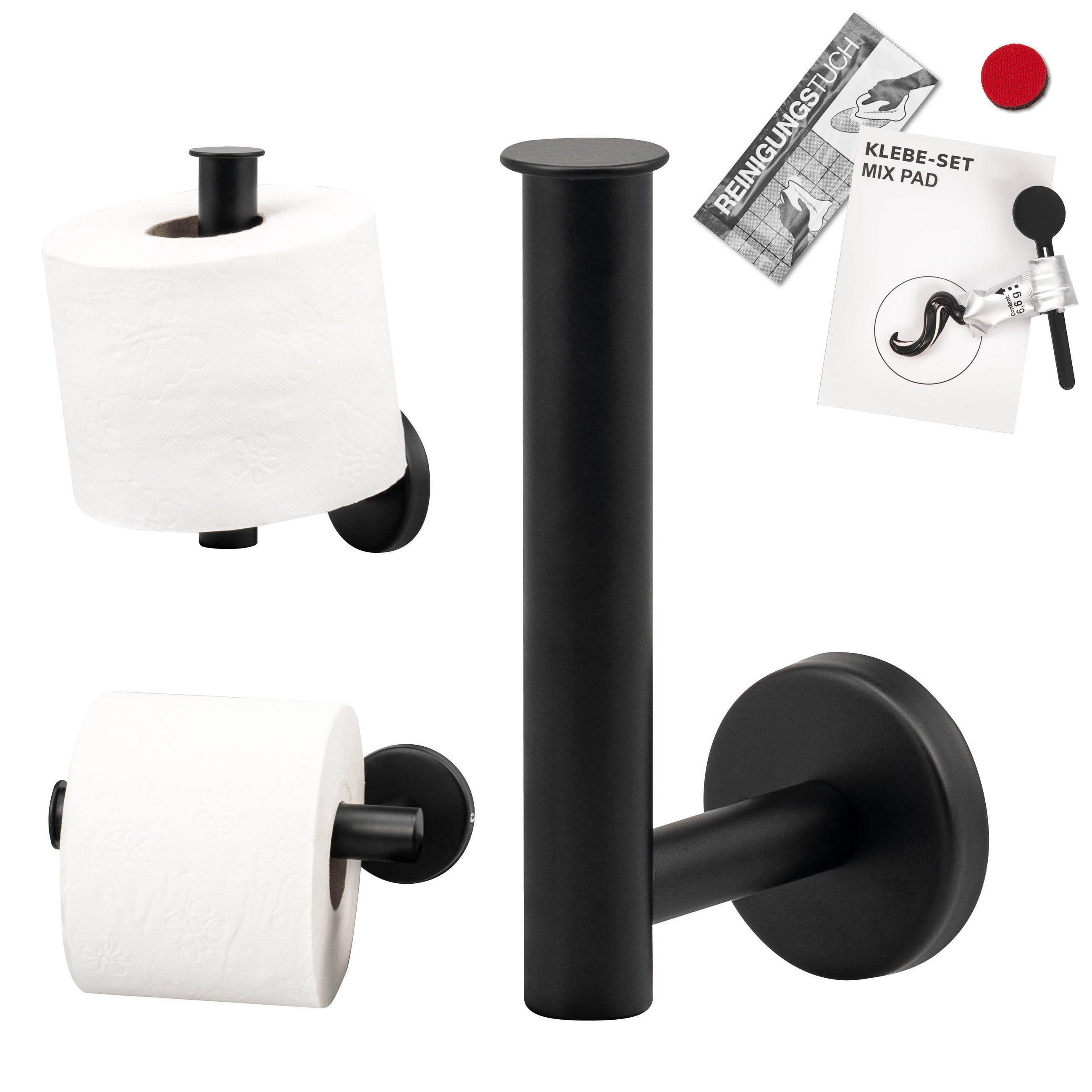 bremermann Toilettenpapierhalter Schwarz 6x15x9 cm