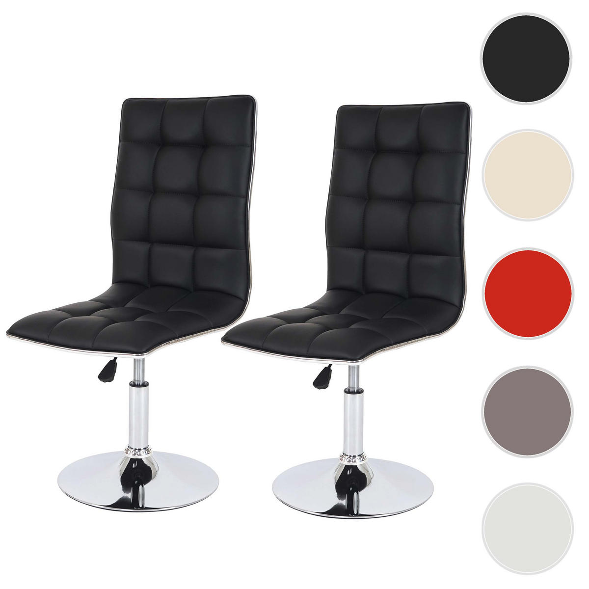 ESSZIMMERSTUHL Schwarz 2er-Set - Schwarz, Textil (43/103/54cm) - MCW