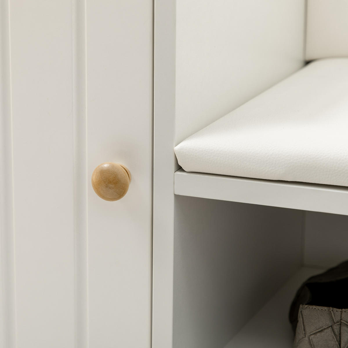SCHUHBANK DE-16800 Art déco, Schrank mit Nische Weiß - Weiß, Holzwerkstoff (80/49/33cm) - ComfortXL