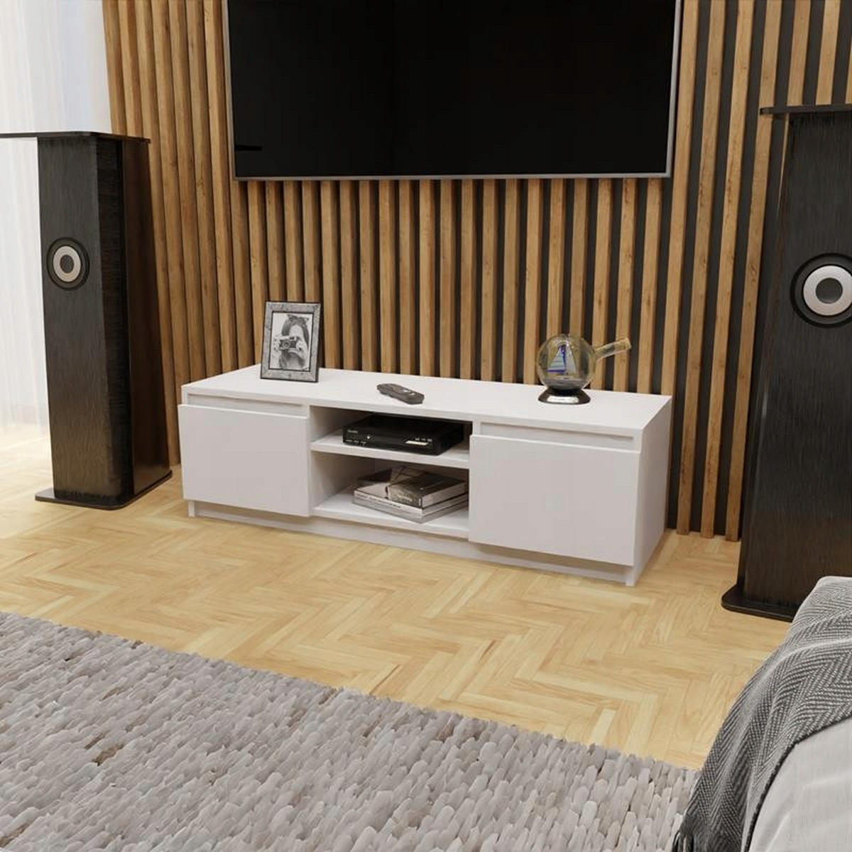 FERNSEHKOMMODE EX3 Weiß 120/40/36 cm - Weiß, Holzwerkstoff (120/36/40cm) - Matkam Möbel