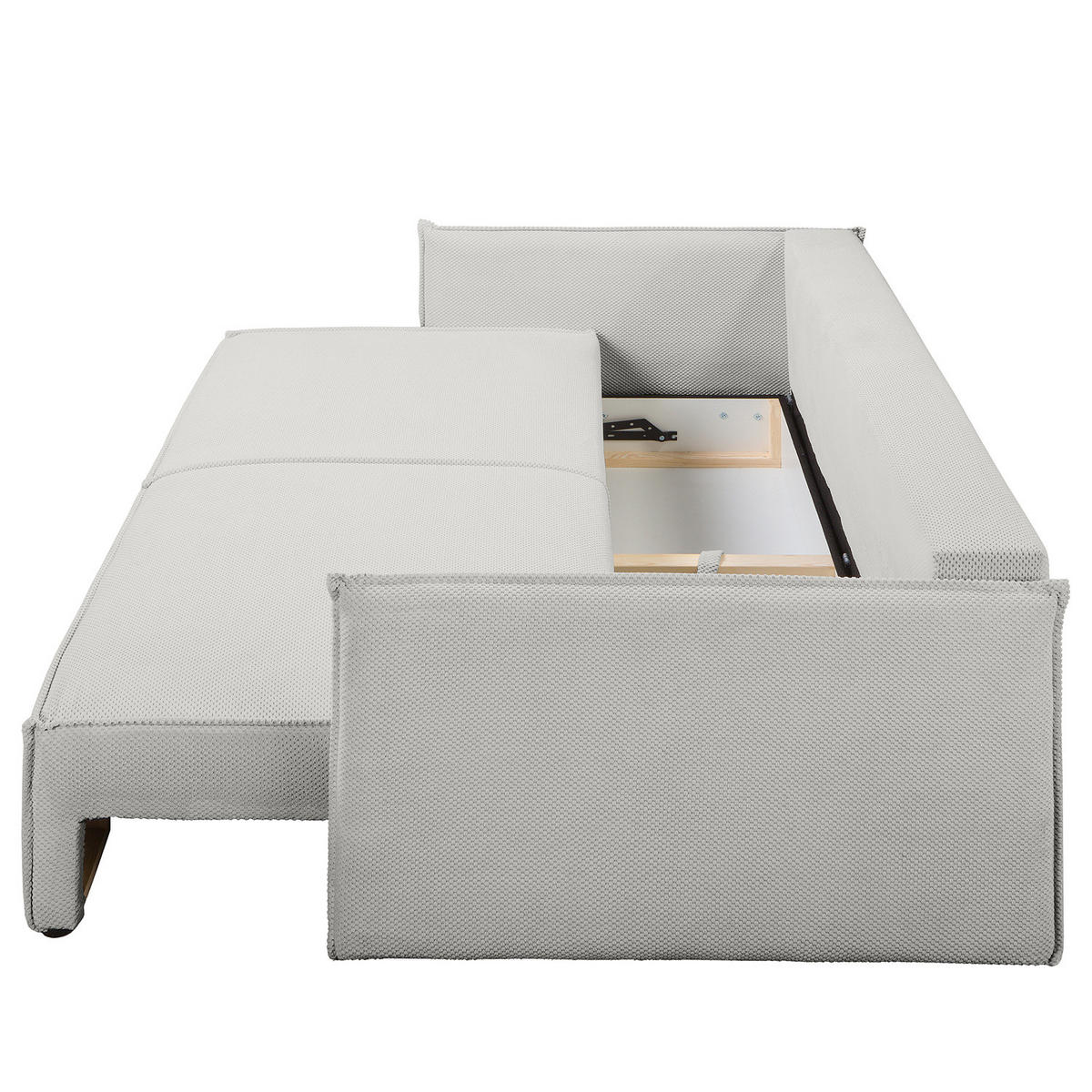 SCHLAFSOFA - Hellgrau/Schwarz, Kunststoff/Textil (221/70/105cm) - home24