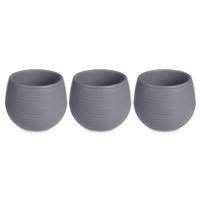BLUMENTÖPFE Selbstbewässernd Kunststoff 10 cm, 3er-Set - Anthrazit, Kunststoff (10/10cm)