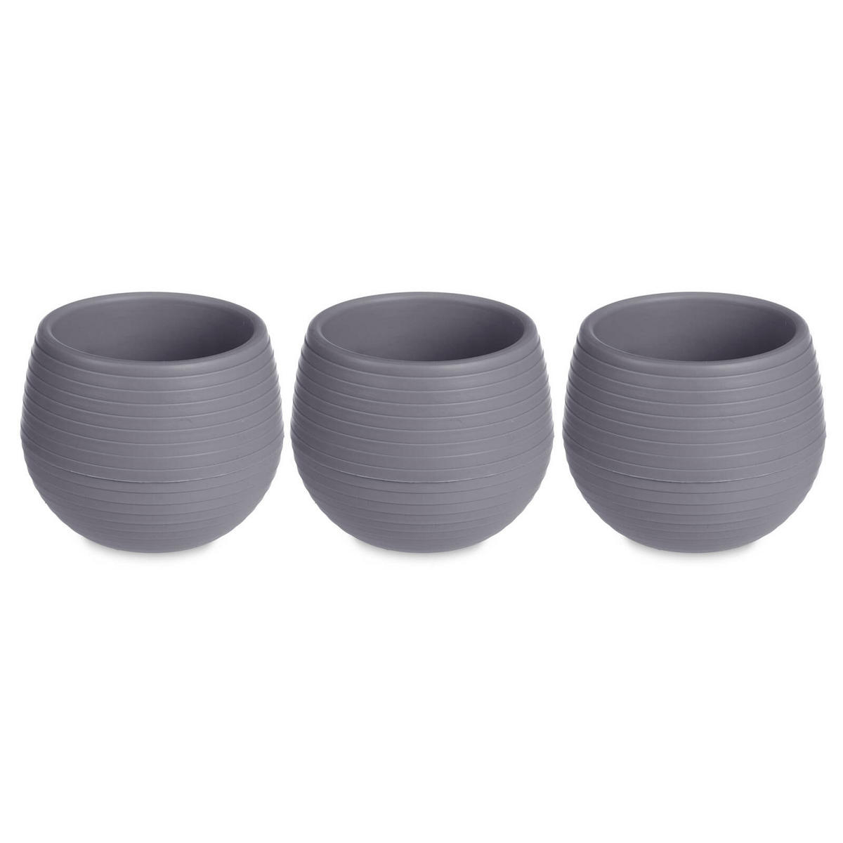 BLUMENTÖPFE Selbstbewässernd Kunststoff 10 cm, 3er-Set - Anthrazit, Kunststoff (10/10cm)